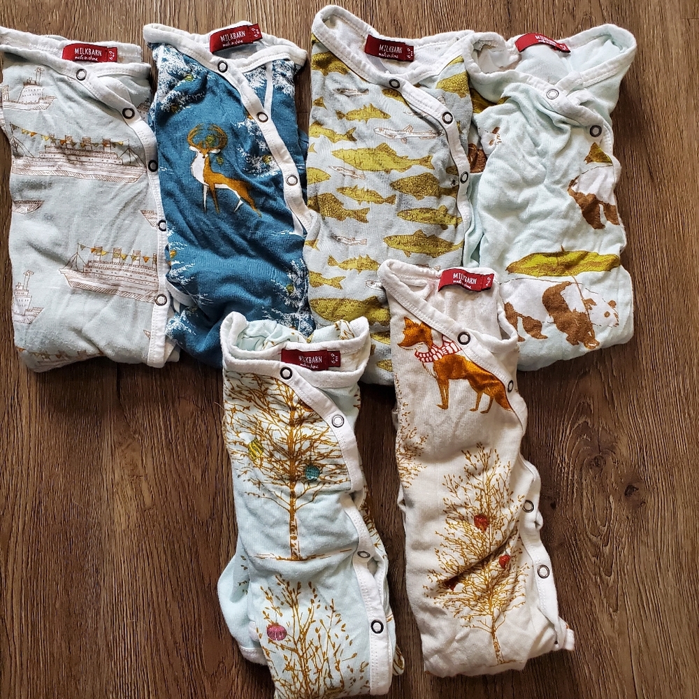 6 Milk barn onesies.